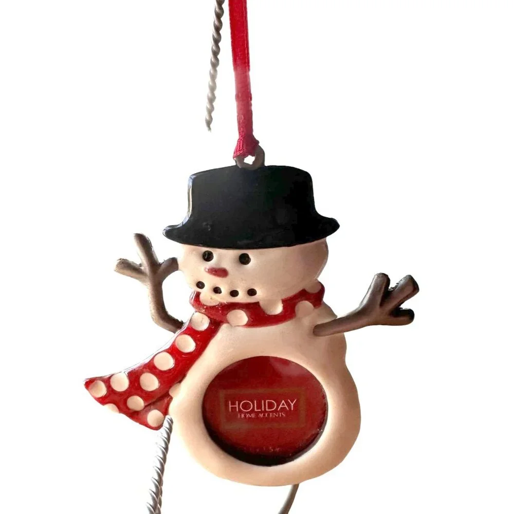 Vintage Snowman Ornament Holiday Home Accents Picture Frame Christmas Valentine